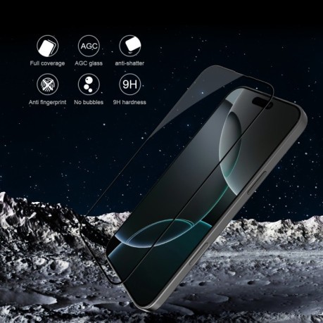 Защитное стекло Nillkin (CP+ max 3D) для iPhone 16 Pro - черное