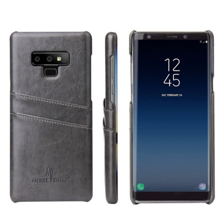 Кожаный чехол Fierre Shann Retro Oil Wax Texture на Samsung Galaxy Note9-черный