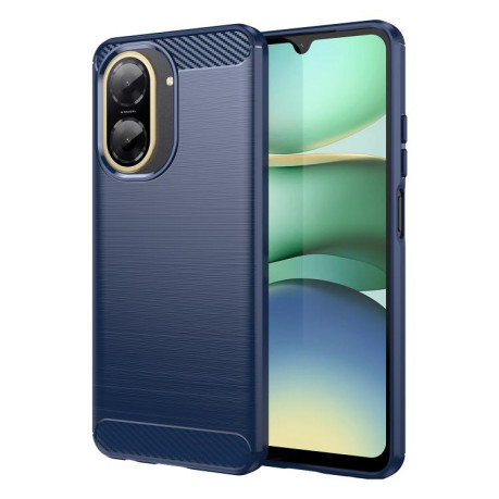 Противоударный чехол Brushed Texture Carbon Fiber на Xiaomi Redmi A5 4G 171.7mm / Poco C71 - синий