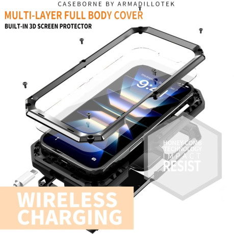 Противоударный чехол R-JUST Sliding для iPhone 16  - черный