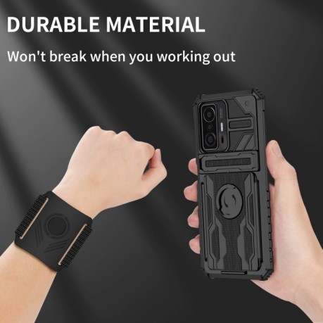 Противоударный чехол Armor Wristband для Xiaomi 11T / 11T Pro - черный