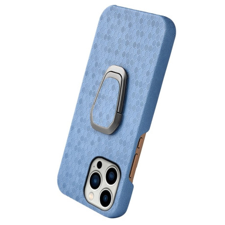 Противоударный чехол Honeycomb Ring Holder для  iPhone 14 Pro Max -  голубой