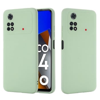 Силиконовый чехол Solid Color Liquid Silicone на Xiaomi Poco M4 Pro 4G - зеленый
