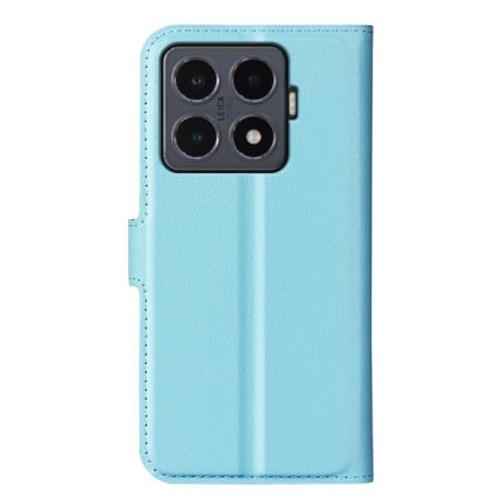 Чехол-книжка с фактурой Litchi и магнитным хлястиком на Xiaomi 15T Pro - синий