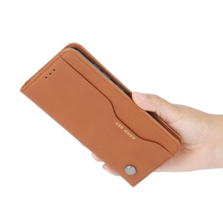 Чехол-книжка Knead Skin Texture на Xiaomi Mi 10T / Mi 10T Pro - коричневый