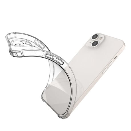 Противоударный силиконовый чехол для iPhone 14 Plus - прозрачный
