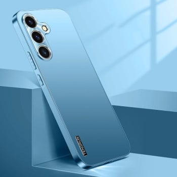 Противоударный чехол Streamer Series Micro Frosted Metal Paint PC для Samsung Galaxy S25 5G - голубой