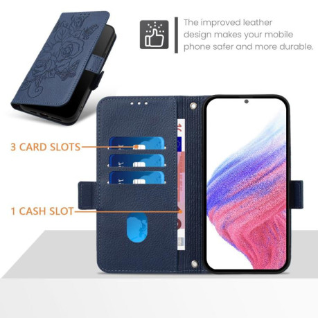 Чехол-книжка Magnetic RFID Anti-theft Leather для Xiaomi Poco M7 Pro 5G Global - синий