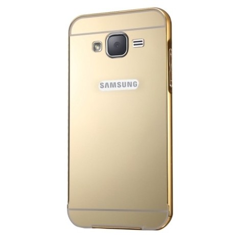 Металлический Бампер и Акриловая накладка Push-pull Style Gold Samsung Galaxy J5 (2016) / J510