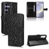 Чехол-книжка с фактурой Honeycomb Dot и магнитным хлястиком на Samsung Galaxy S25 FE 5G - черный