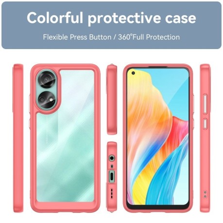 Противоударный чехол Colorful Acrylic Series для OPPO A78 4G - красный