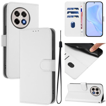 Чохол-книжка з м'яким покриттям (Skin Feel) зі шнурком на OnePlus 13R/Ace 5/Ace 5 Pro - білий