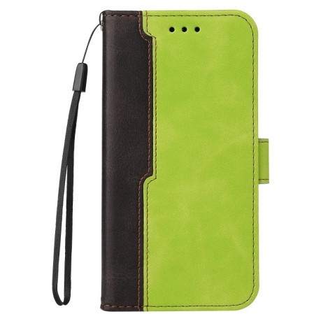 Чехол-книжка Stitching-Color Horizontal Flip Leather для Vivo Y21 / Y21s / Y33s - зеленый