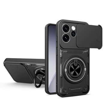 Протиударний чохол зі шторкою камери Sliding Camshield та кільцем-підставкою на OPPO Reno15 Pro 5G Global — чорний