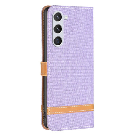 Чехол-книжка Color Matching Denim Texture на Samsung Galaxy S25 5G - фиолетовый