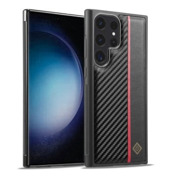 Чехол LC.IMEEKE 3 in 1 Carbon Fiber Texture для Samsung Galaxy S24 Ultra 5G - черный