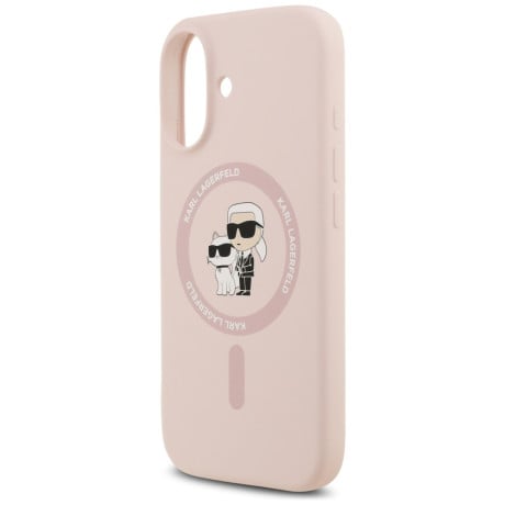 Оригінальний силіконовий чохол Karl Lagerfeld Silicone Karl Choupette Ring з MagSafe на iPhone 17 - Pink