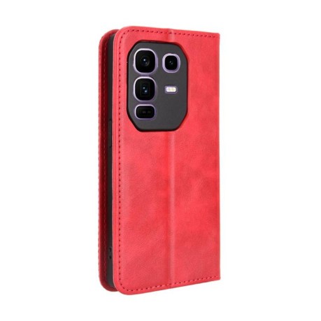 Чохол-книжка Magnetic Buckle Retro Crazy Horse Texture на Infinix Note 50 Pro+ - червоний