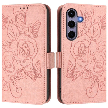 Чохол-книжка Magnetic RFID Anti-theft Leather  для Samsung Galaxy S25 5G - рожевий