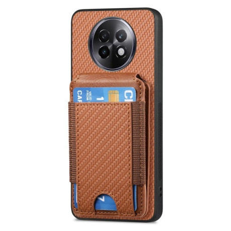Чохол Cross Leather Ring Vertical Zipper Wallet для Realme 13 Pro / 13 Pro+ - коричневий