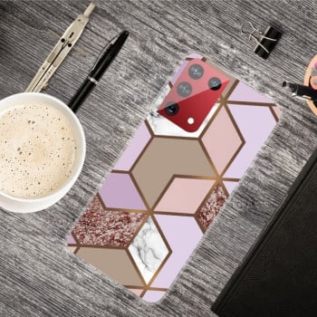 Протиударний чохол Marble Pattern для Samsung Galaxy S21 Ultra - Rhombus Orange Purple