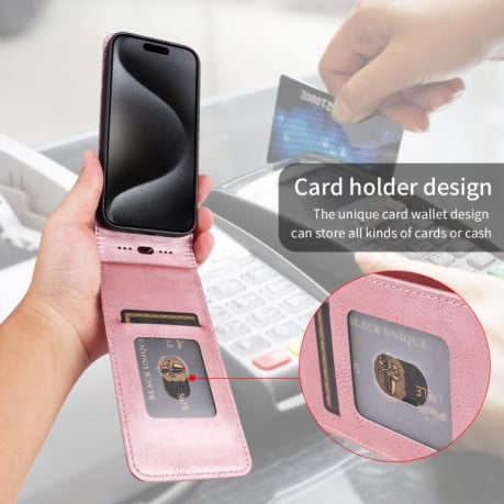 Чохол Magnetic Vertical Flip Leather для Realme 13+ 5G/13 Pro 5G/13 Pro+ - рожеве золото
