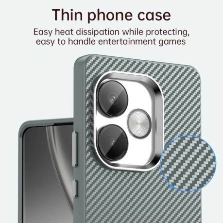 Ударозащитный чехол HMC Carbon Fiber Series IMD на Realme GT 6T - серый
