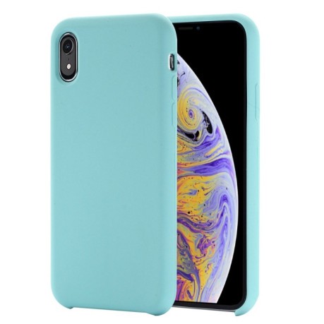 Противоударный чехол Liquid Silicone для iPhone XR - голубой