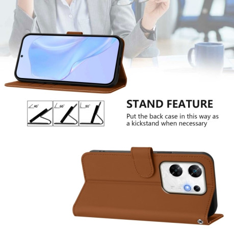 Чехол-книжка Skin Feel Solid Color Leather для Infinix Zero 30 4G - коричневый