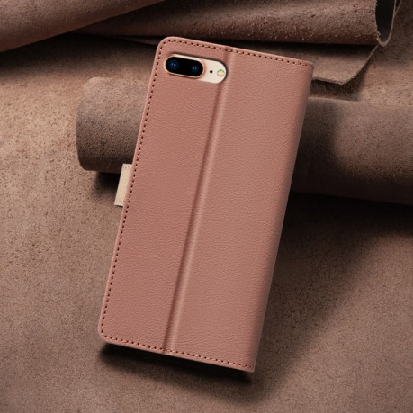 Чохол-книжка Color Matching RFID Anti-theft Leather для iPhone 16e - коричневий