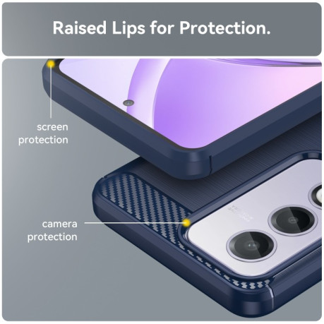 Протиударний чохол Brushed Texture Carbon Fiber на OPPO A80 5G/A3 Pro - синій