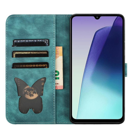 Чохол-книжка Cat Embossing Pattern на Xiaomi Redmi A4 5G - блакитний