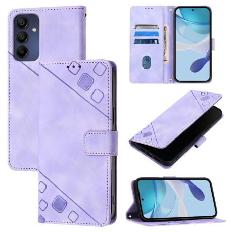 Чохол-книжка Skin-feel Embossed для Samsung Galaxy A16 5G - фіолетовий