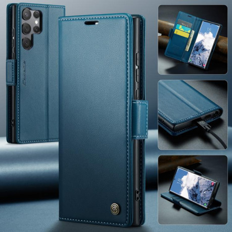 Чехол-книжка CaseMe 023 Butterfly Buckle Litchi Texture RFID Anti-theft Leather для Samsung Galaxy S25 Ultra 5G - синий