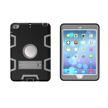 Протиударний Чохол з підставкою Kickstand Detachable 3 in 1 Hybrid чорний та сірий для iPad mini 3/ 2/ 1