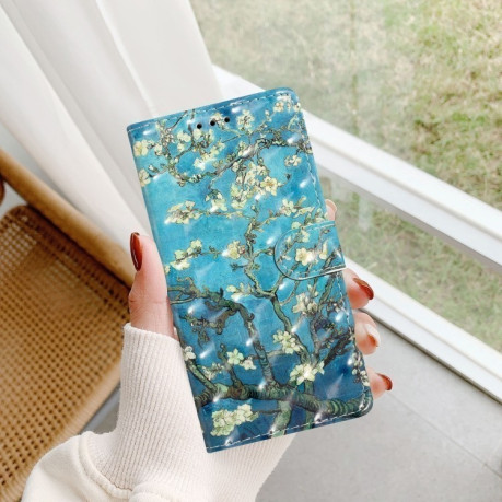 Чехол-книжка 3D Painting для Samsung Galaxy A36 5G - Blue Base Apricot Flower