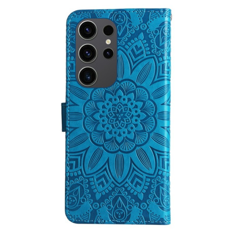 Чехол-книжка Embossed Sunflower для Samsung Galaxy S24 Ultra - синий