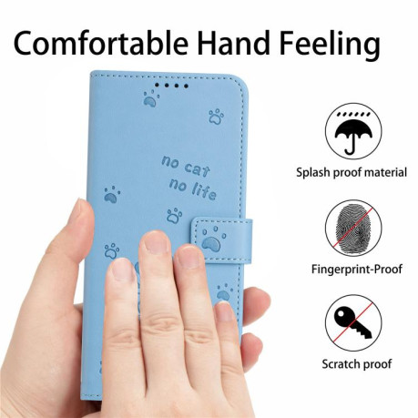 Чохол-книжка Embossed Kitten Phone Leather для Infinix Note 50 4G / 50 Pro 4G - синій