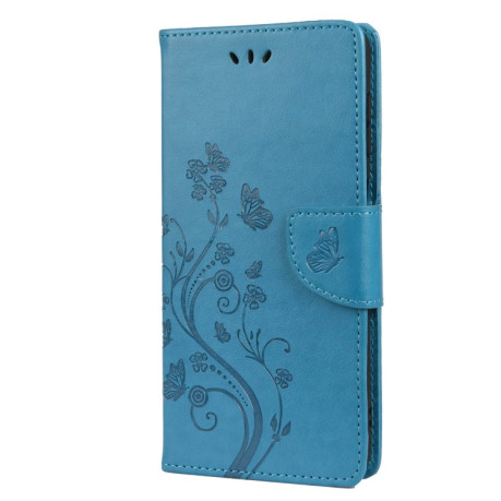Чехол-книжка Butterfly Flower Pattern для Samsung Galaxy A04s/A13 5G - синий