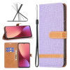 Чехол-книжка Color Matching Denim Texture на Xiaomi Mi 12 - фиолетовый