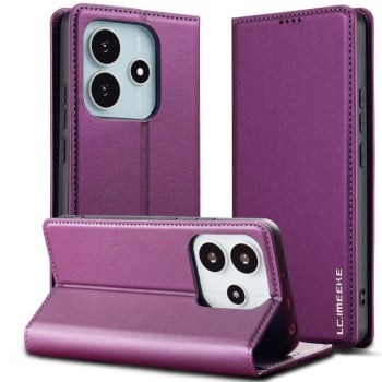 Чехол-книжка LCIMEEKE LC-001 Series для Xiaomi Redmi Note 14 4G 164.84mm - фіолетовий
