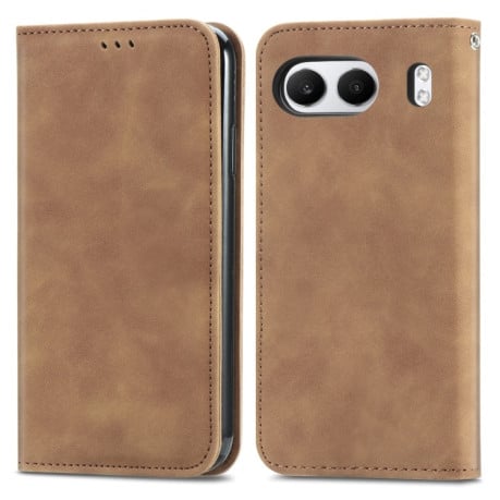 Чехол-книжка Retro Skin Feel Business Magnetic на OnePlus Nord 4 - коричневый
