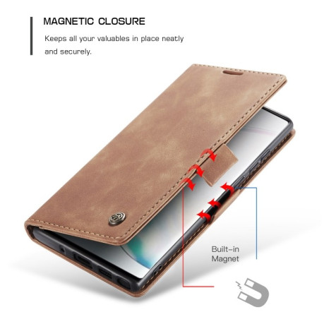Кожаный чехол CaseMe-013 Multifunctional на Samsung Galaxy Note 10 Lite - коричневый