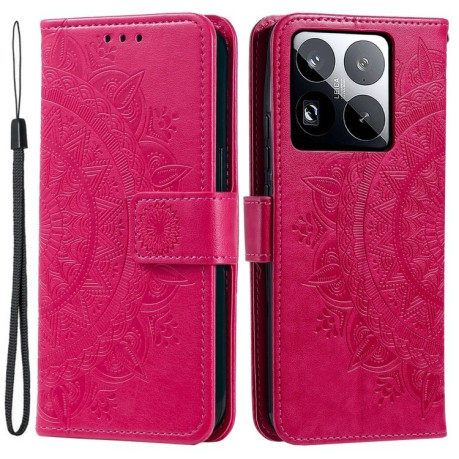 Чохол-книжка Totem Flower для Xiaomi 15 Pro - червоний
