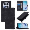 Чехол-книжка Skin-feel Embossed для Xiaomi Redmi Note 14 Pro 5G/Poco X7 - черный