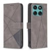 Чохол-книжка з фактурою Rhombus та магнітним хлястиком на Motorola Edge 60 Fusion - сірий