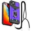 Противоударный чехол Sliding Camera Design для  iPhone 14 Plus - фиолетовый
