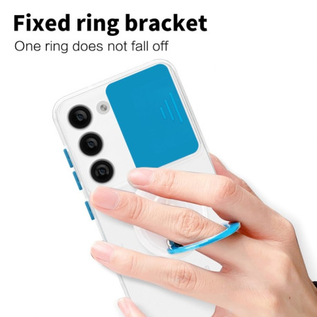 Противоударный чехол Sliding Camera with Ring Holder для Samsung Galaxy S23+ 5G - черный