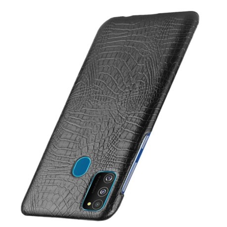 Ударопрочный чехол Crocodile Texture на Samsung Galaxy M21/M30s - черный