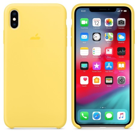 Силіконовий чохол Silicone Case Canary Yellow на iPhone Xs Max